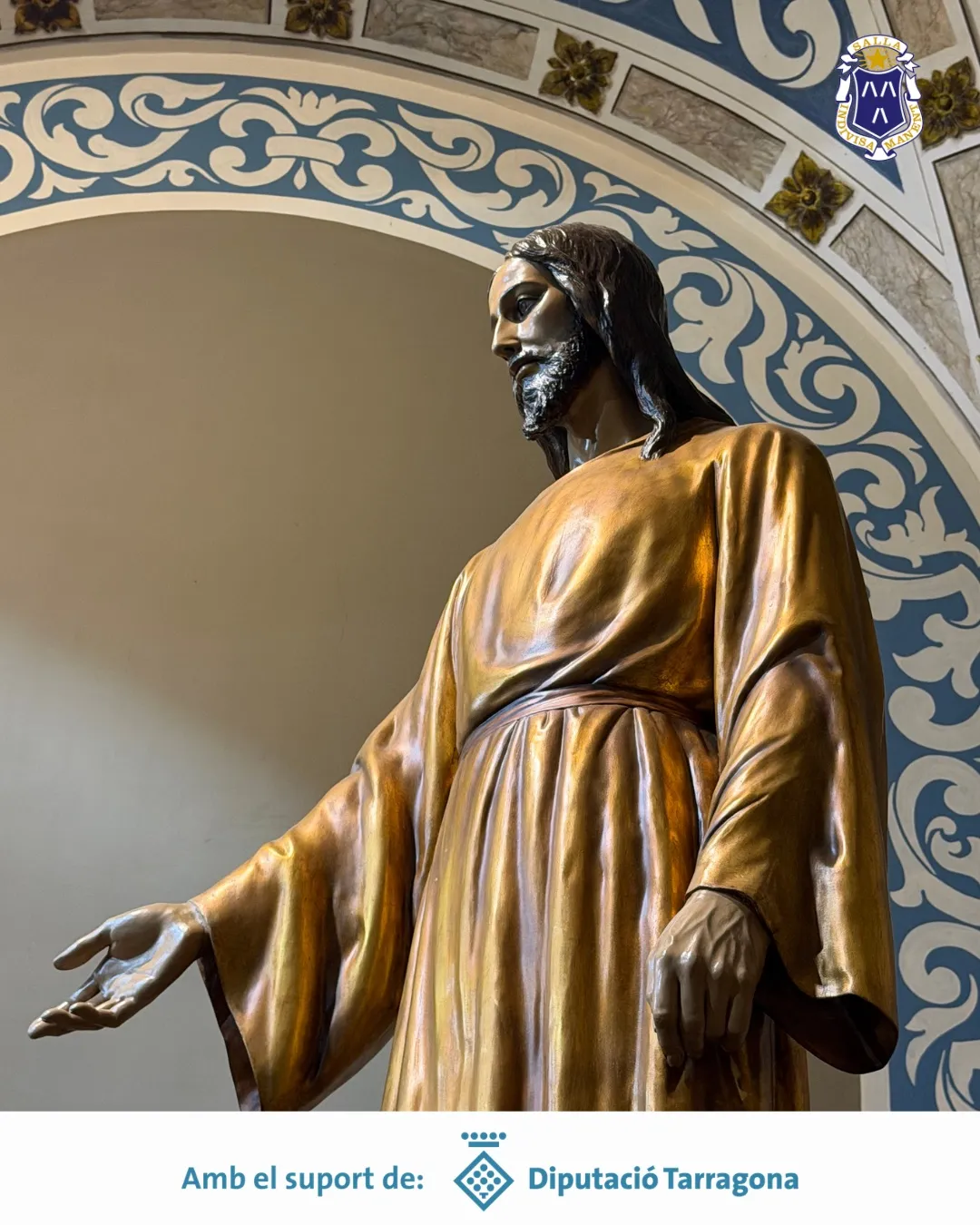 Detalle de la imagen de Jesús del misterio de la Oración en el Huerto después de la restauración